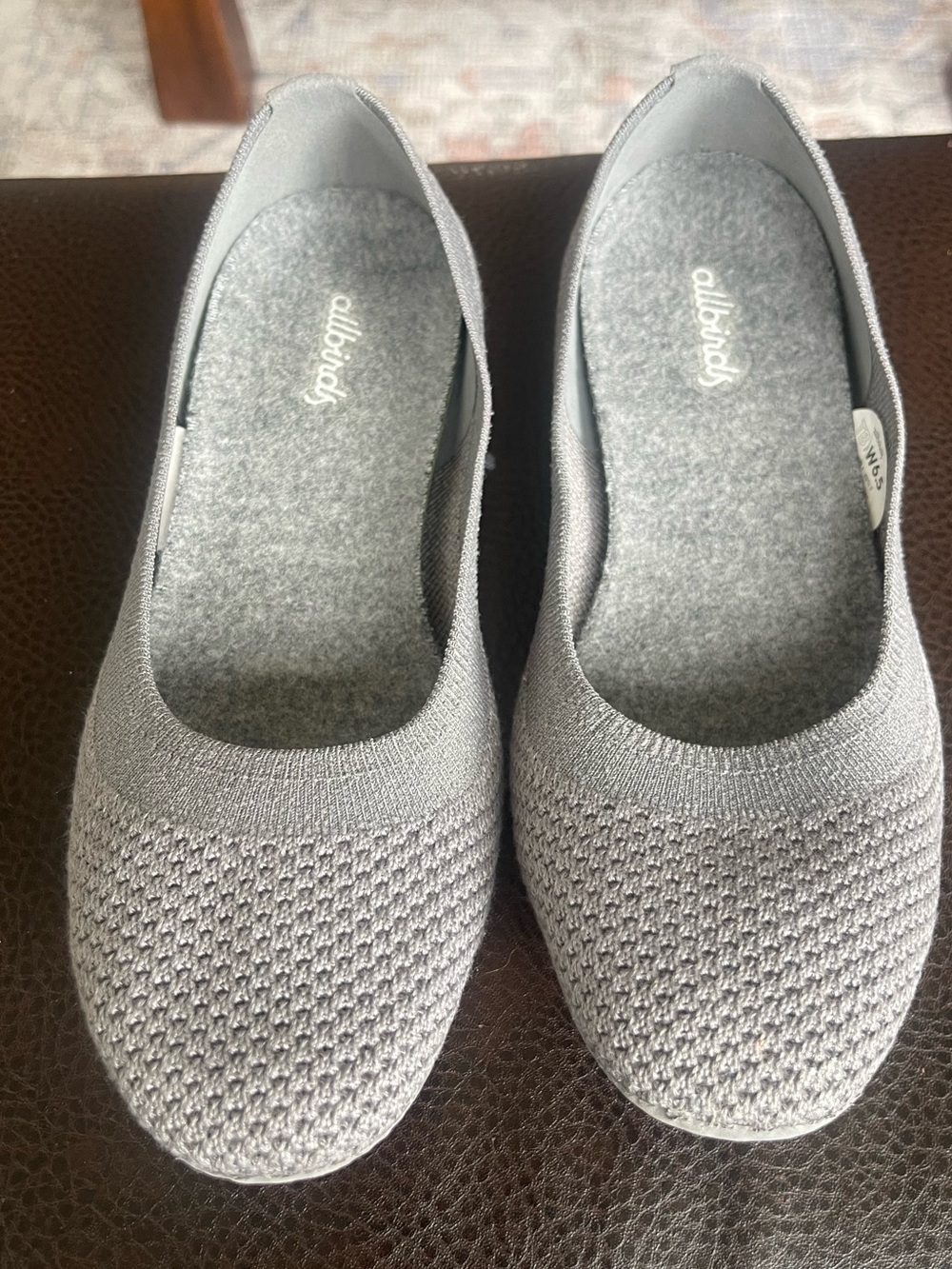 6.5 Allbirds Women’s Light Gray Knit Ballet Flats